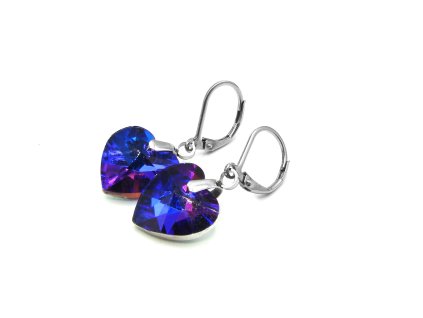 dámské náušnice swarovski srdce z chirurgické oceli swarovski srdce náušnice chirurgická ocel
