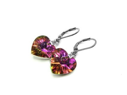 dámské náušnice swarovski srdce z chirurgické oceli swarovski srdce červené náušnice chirurgická ocel