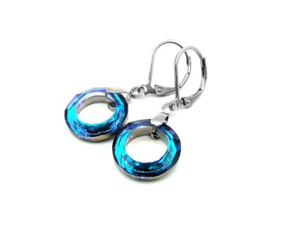 náušnice swarovski srdce z chirurgické oceli swarovski náušnice modré chirurgická ocel