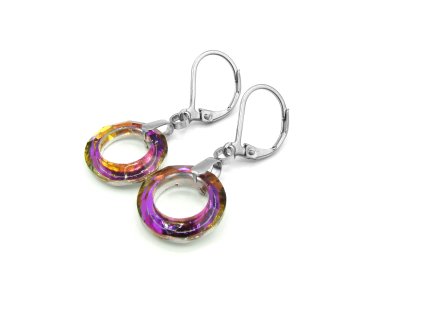 náušnice swarovski srdce z chirurgické oceli swarovski náušnice fialové chirurgická ocel