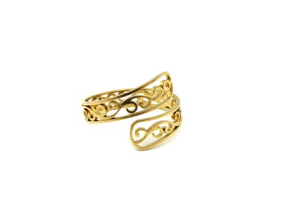 zlatý dámský prsten z chirurgické oceli elegantní dámský zlatý prsten chirurgická ocel