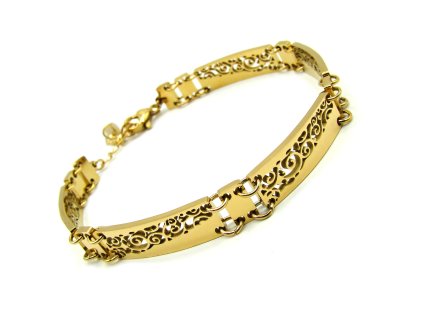 zlatý dámský náramek z chirurgické oceli s kamínky náramek chirurgická ocel