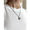 řetízek s přívěskem - chirurgická ocel - srdce - bílé