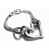 náramek - chirurgická ocel - dámský - srdce