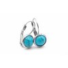 náušnice - chirurgická ocel - tyrkysové