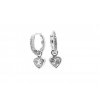 náušnice z chirurgické oceli srdce bílé dětské