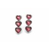náušnice z chirurgické oceli růžové srdce