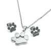 souprava - řetízek a náušnice - tlapky - chirurgická ocel - dámský