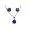 souprava náhrdelník náušnice z chirurgické oceli dámská souprava set modrá z chirurgické oceli