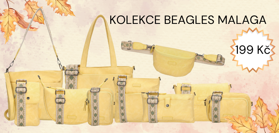Exkluzivní kolekce tašek a kabelek Beagles Malaga ve žluté barvě