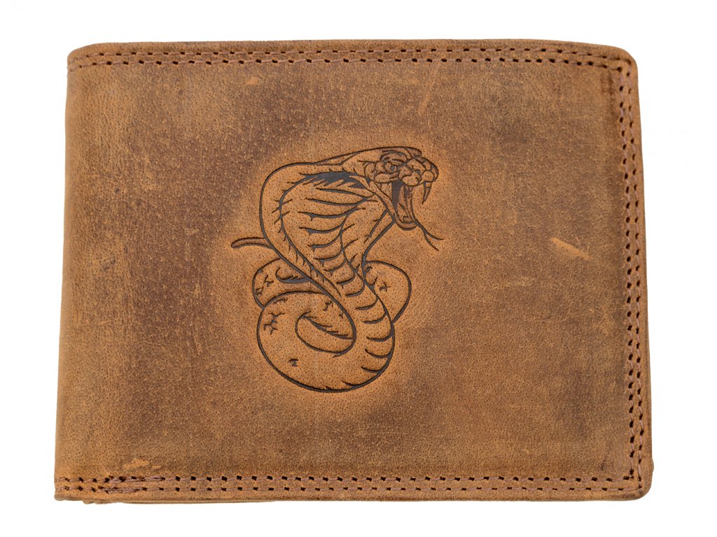 Luxusní kožená peněženka s kobrou