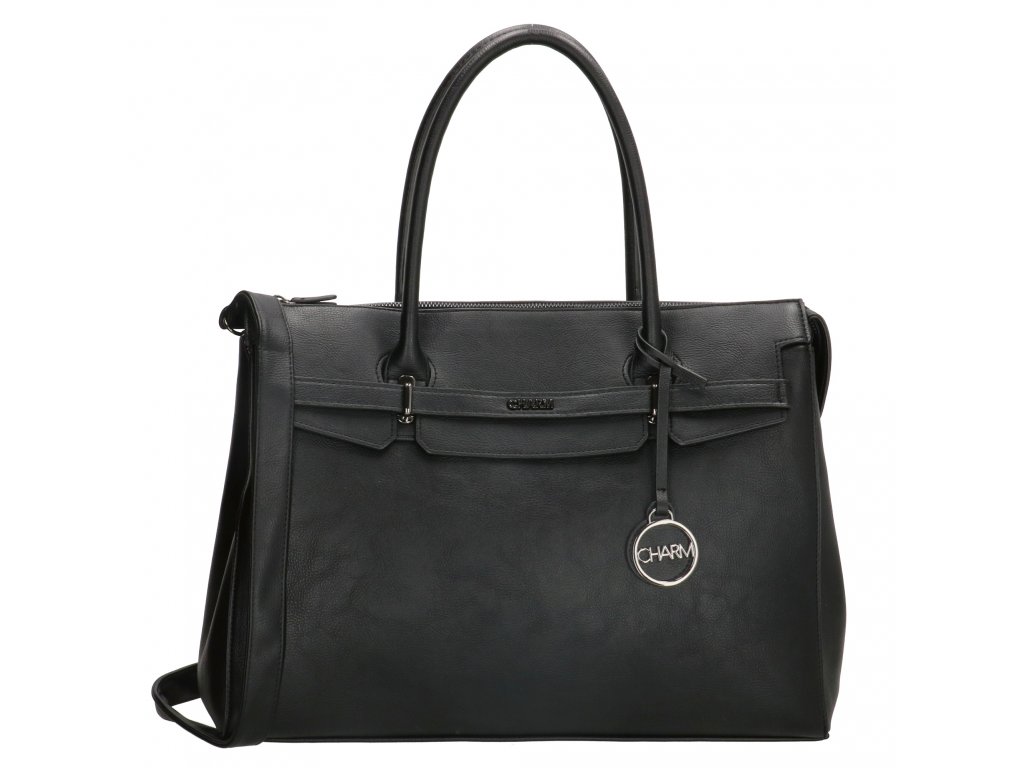 Elegantní dámská kabelka na notebook Charm London Bromley - 15,6 " (38 cm) - černá