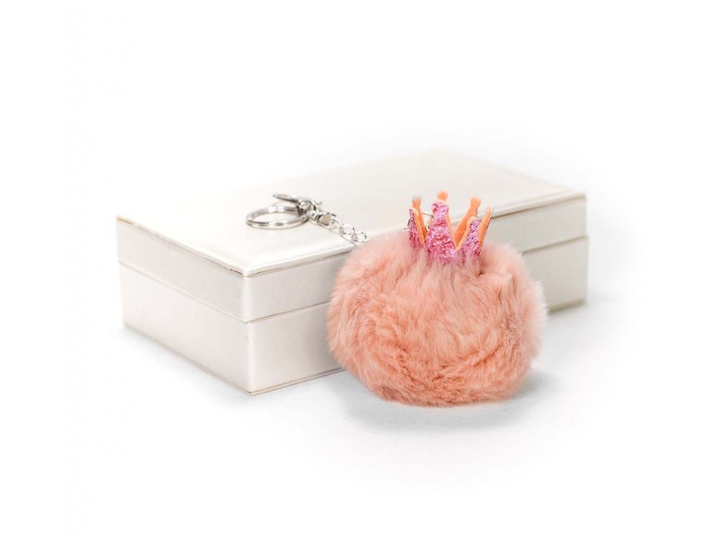 Handmade přívěsek na kabelku pom pom Princess Collection - růžový