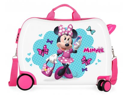 Dětský kufřík na kolečkách - odražedlo - Minnie Good Mood