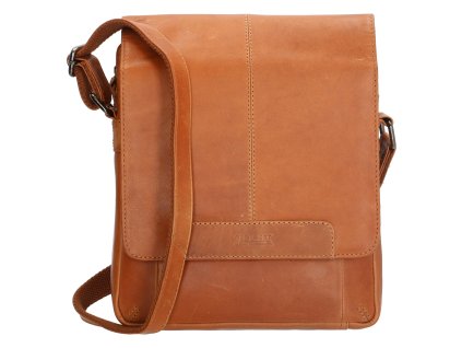 Pánská kožená crossbody taška - hnedá