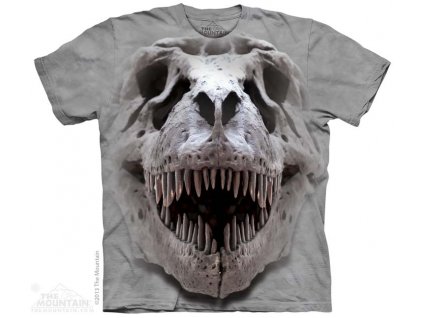 Pánské batikované triko The Mountain - T-Rex Big Skull - šedé
