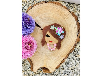 Handmade Filcová Brož Littletinka Květěna
