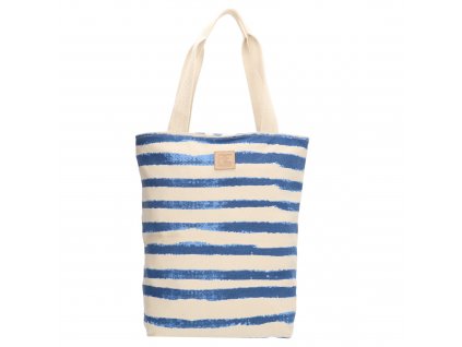 Bavlněná pruhovaná shopper taška PE-Florence - modrá