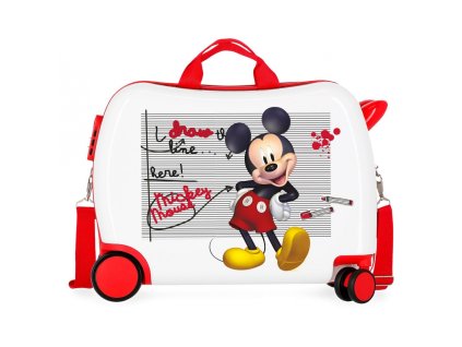 Dětský kufřík na kolečkách - odražedlo - Mickey Draw The Line
