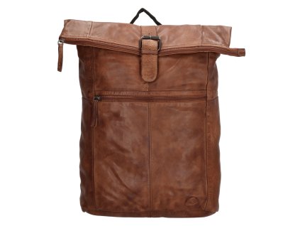 Batoh z pravé kůže Old West Paint Rock na notebook 15,6" (38 cm) - koňakový