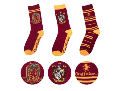 Ponožky Harry Potter 3 kusy v balení - Nebelvír -37-46