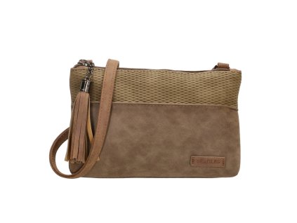Minikabelka crossbody s třásní Beagles brunete - hnědá
