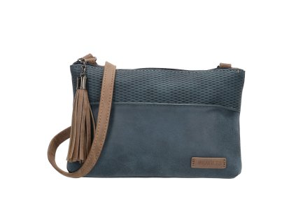 Minikabelka crossbody s třásní Beagles brunete - navy