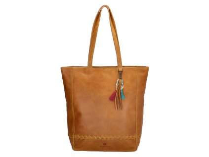 Dámská kožená taška shoperka Micmacbags friendship - camel