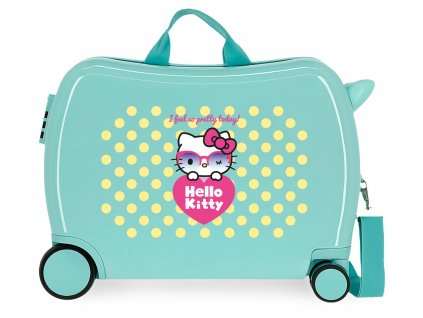 Dětský kufřík na kolečkách - odražedlo - Hello Kitty - Pretty Glasses