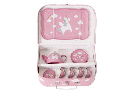 Kufřík s čajovou soupravou Rainbow Unicorn Sass & Belle