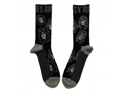 Ponožky Guns n' Roses Skulls band monochrome