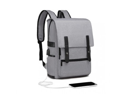 Praktický unisex batoh s USB portem KONO Balance - šedý
