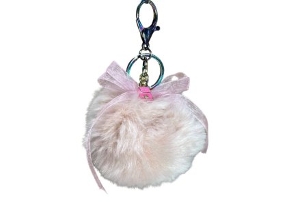 Handmade přívěsek na kabelku pom pom Leny - růžový