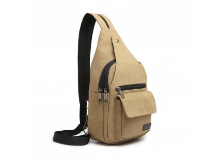 Úzký pánský crossbody batoh casual canvas Kono - khaki