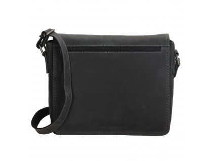 Kožená crossbody unisex taška Hide & Stitches Idaho - černá