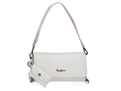 Dámská crossbody kabelka s klopou Pepe Jeans DENIA - bílá