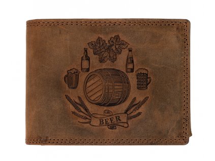 Luxusní kožená peněženka BEER - hnědá