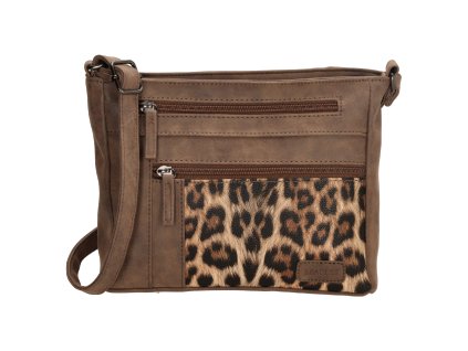 Dámská crossbody kabelka Beagles Brunete Animals - hnědá - leopardí vzor