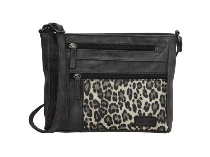 Dámská crossbody kabelka Beagles Brunete Animals - černá - leopardí vzor