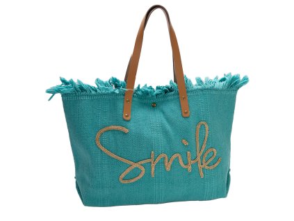 Plážová taška Miss Reinette Smile - tyrkysová