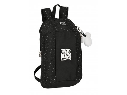 SAFTA Basic úzký mini batoh Disney Minnie - černý s puntíky / 8L