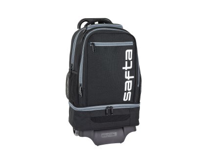 SAFTA dvoukomorový školní batoh na kolečkách Multisports #904 - černo šedý - 47 cm / 27 L