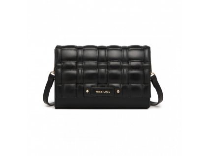 Miss Lulu dámská texturovaná menší kabelka LH2202 - černá