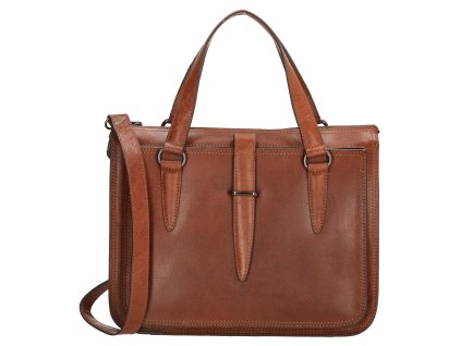 Genicci Amsterdam dámská kožená byznys taška na notebook 15,6" (34.5x19.4 cm) - koňaková