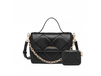 Miss Lulu dámská kabelka a peněženka Diamond LT2201 - černá