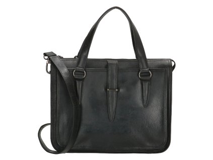 Genicci Amsterdam dámská kožená byznys taška na notebook 15,6" (34.5x19.4 cm) - černá
