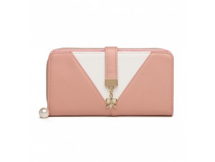 Miss Lulu moderní dámská peněženka LP2216 - růžová
