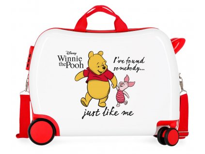 Dětský kufřík na kolečkách - odražedlo - Disney Winnie The Pooh - bílý - 38L