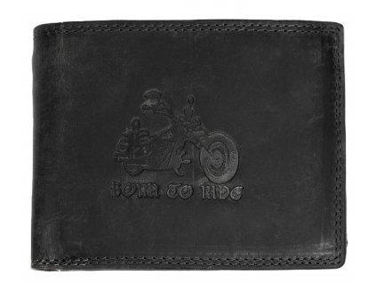 Luxusní kožená peněženka s motorkou - černá