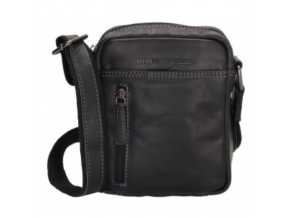 Hide & stitches Japura malá unisex crossbody taška - černá - 18 cm